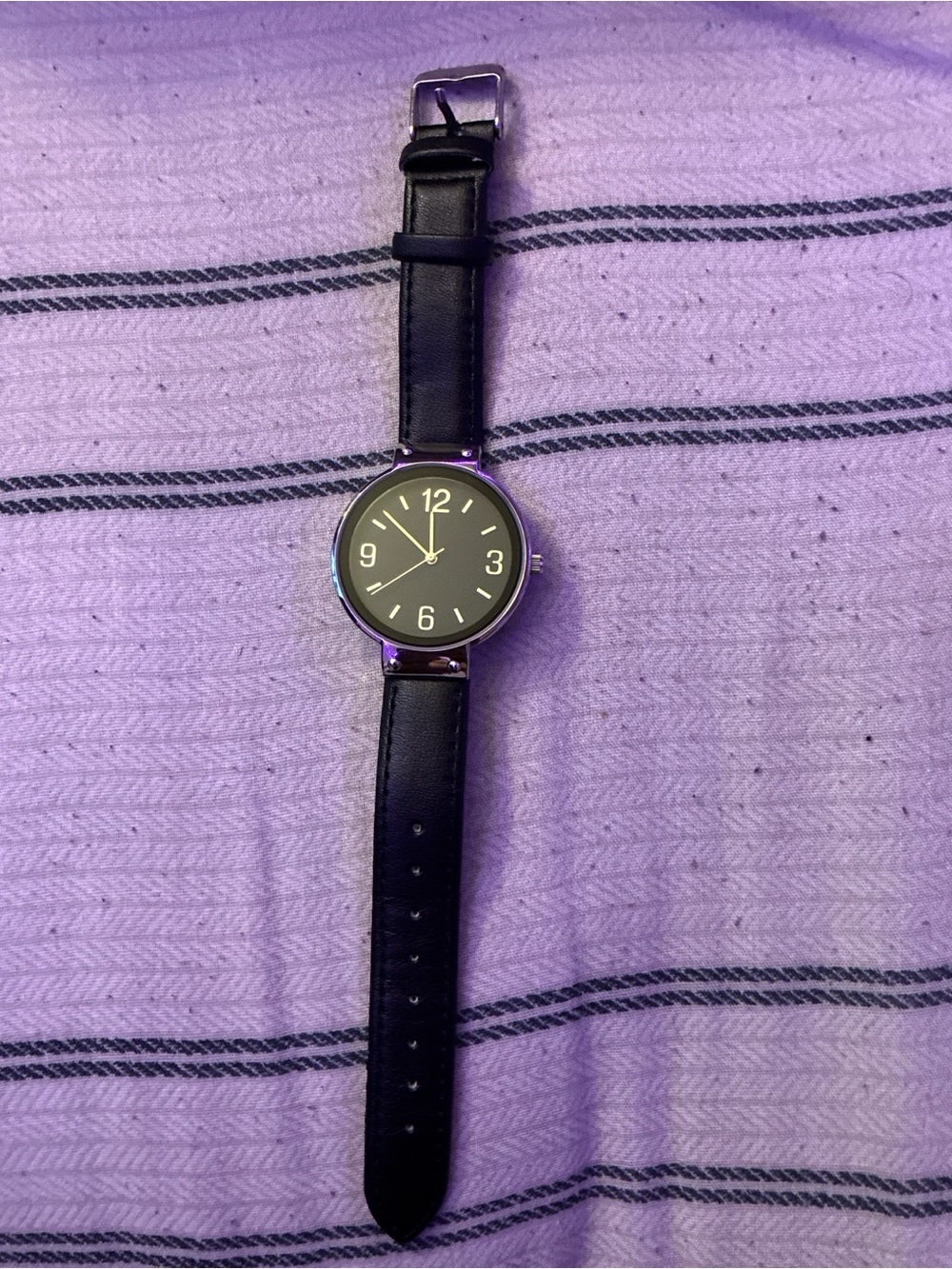 Classic Black Leather Men's Watch - Minimal Dial